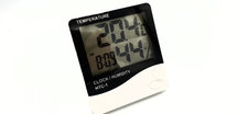 Luchtvochtigheid & temperatuur meter + klok + alarm!