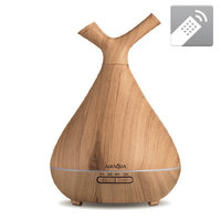 AD AirAqua type duo Chiaro (hout/wood)  Timer, LED,  Afneembare top | 400ml | (ultrasone aroma diffuser)