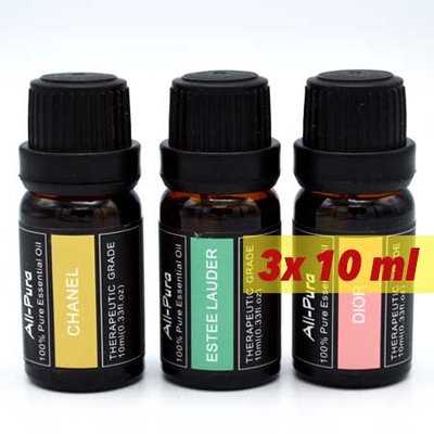 All-Pura; Dior, Estee Lauder + Chanel etherische olie | 3x10ml = 30ml | (Parfumgeur-pakket)