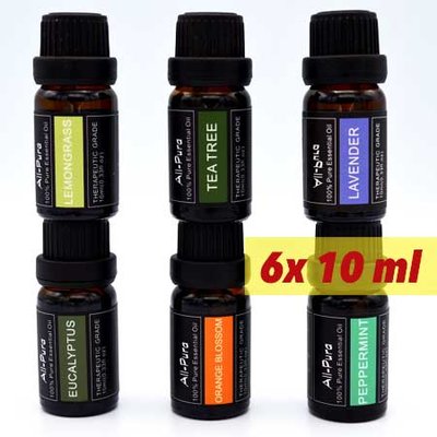 All-Pura; Lavendel, Oranjebloesem, TeaTree, Pepermunt, Eucalyptus+ Citroengras | 60ml | (Voordeelset 1 - etherische olie)