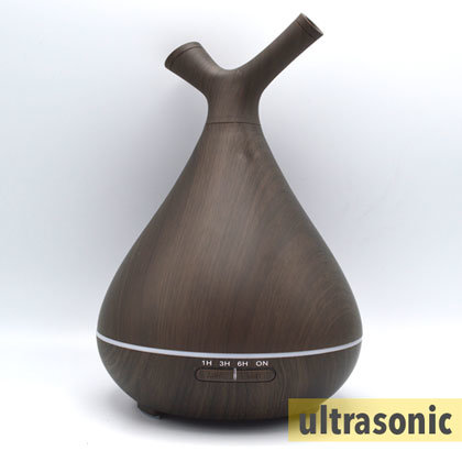 Aquair duo Scuro (donkerhout/darkwood) Timer, LED, Afneembare top | 400ml | (ultrasone aroma diffuser)