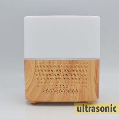 Aroma diffuser AllPura Cube (hout/wood) Timer, Light & Bluetooth speaker | 300ml | (ultrasoon)
