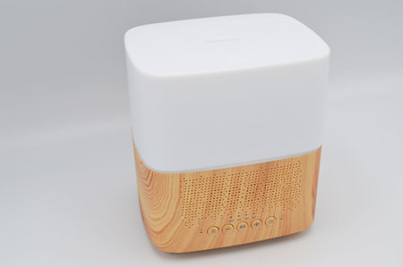 Aroma diffuser AllPura Cube (hout/wood) Timer, Light & Bluetooth speaker | 300ml | (ultrasoon)