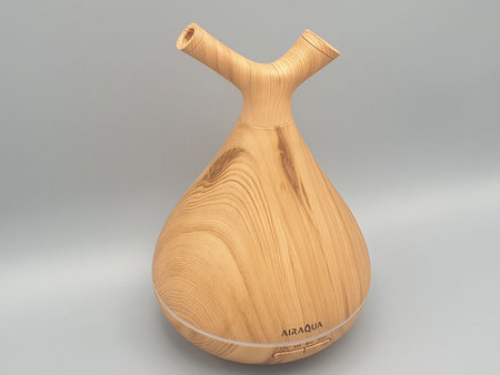AD AirAqua type duo Chiaro (hout/wood) Timer, LED, Afneembare top | 400ml | (ultrasone aroma diffuser)