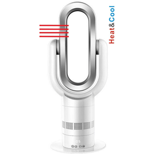 AirAqua DUO PRO WHITE - Hot en Cool Ventilator (wit/zilver)