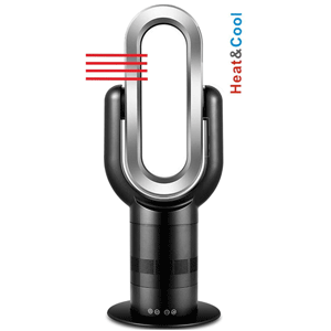 AirAqua DUO PRO BLACK - HotCool - Staande Ventilator (zwart/zilver)