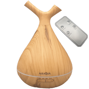 AD AirAqua type duo Chiaro (hout/wood) Timer, LED, Afneembare top | 400ml | (ultrasone aroma diffuser)