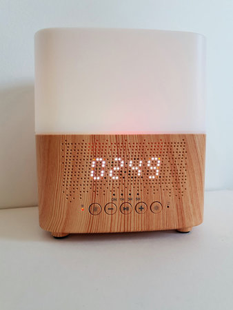 Aroma diffuser AllPura Cube (hout/wood) Timer, Light & Bluetooth speaker | 300ml | (ultrasoon)