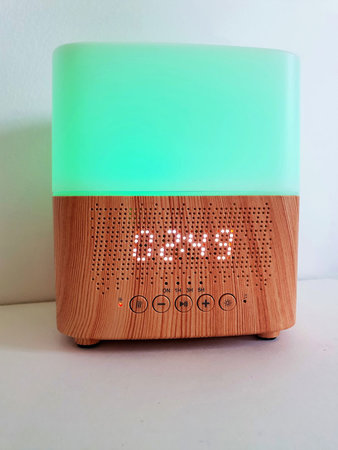 Aroma diffuser AllPura Cube (hout/wood) Timer, Light & Bluetooth speaker | 300ml | (ultrasoon)
