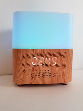 Aroma diffuser AllPura Cube (hout/wood) Timer, Light & Bluetooth speaker | 300ml | (ultrasoon)