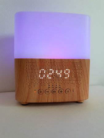 Aroma diffuser AllPura Cube (hout/wood) Timer, Light & Bluetooth speaker | 300ml | (ultrasoon)