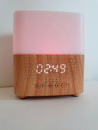 Aroma diffuser AllPura Cube (hout/wood) Timer, Light & Bluetooth speaker | 300ml | (ultrasoon)