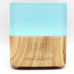 Aroma diffuser AllPura Cube (hout/wood) Timer, Light & Bluetooth speaker | 300ml | (ultrasoon)