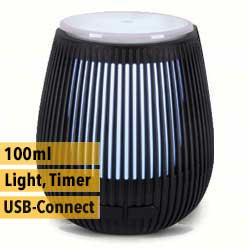 All-Pura Aroma diffuser Tulip (Zwart/Black) USBConnect & Timer & Ambi-light | 100ml | (ultrasoon)
