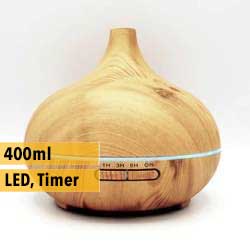Aroma diffuser Aquair Vaso (hout/wood) Timer, LED-striping | 400ml reservoir | (ultrasoon)