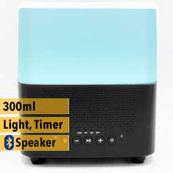 Aroma diffuser AllPura Cube (zwart/black) Timer, Light & Bluetooth speaker | 300ml | (ultrasoon)